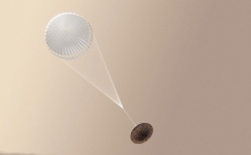 Exomars : Schiaparelli et son parachute (vue d'artiste)